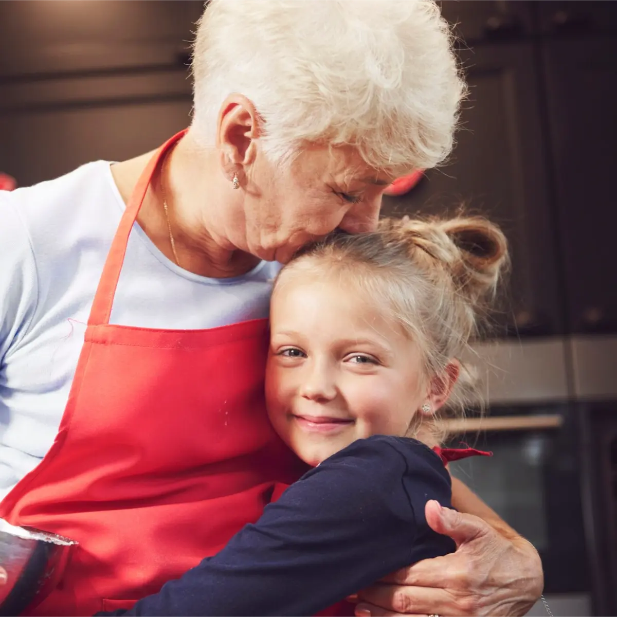 Heartwarming scene of a senior and child after expert home cleaning services in Kelowna