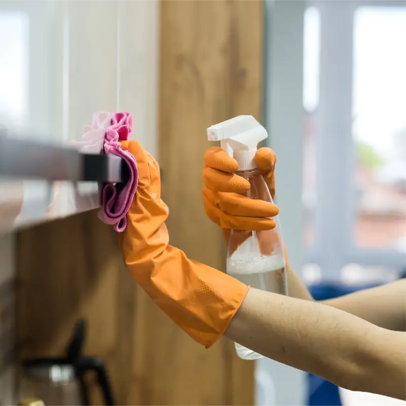 professional cleaner cleaning the house during professional house cleaning services