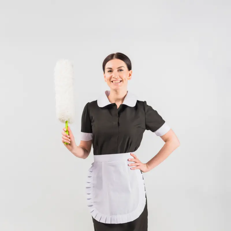 happy and satisfied cleaning professional after completing a carpet cleaning