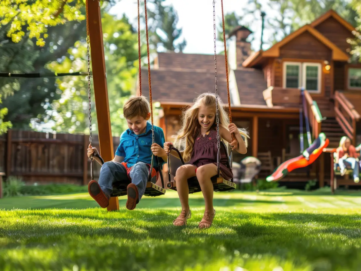 kids playing outside the home after eco-friendly professional house cleaning services in North Vancouver