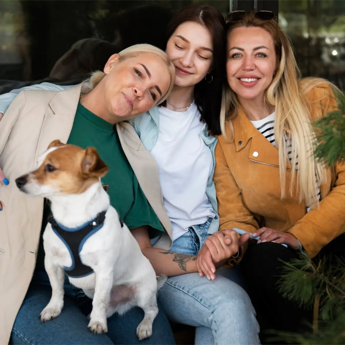 happy family enjoying with pets after Mesh Maids professional house cleaning