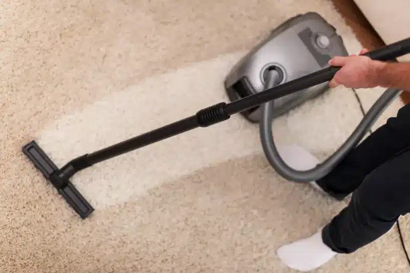 professional cleaner deep cleaning the carpet flooring