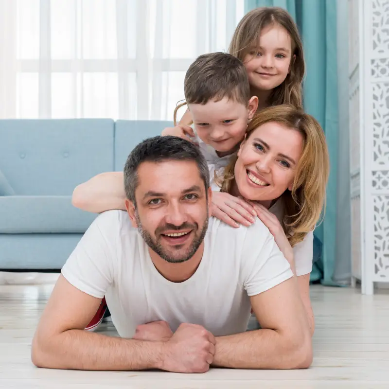 happy family spending time together after cleaning services in Richmond