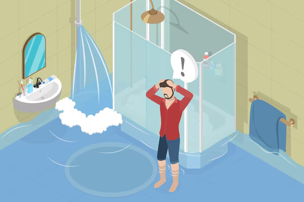 man thinking how often should clean shower floor?
