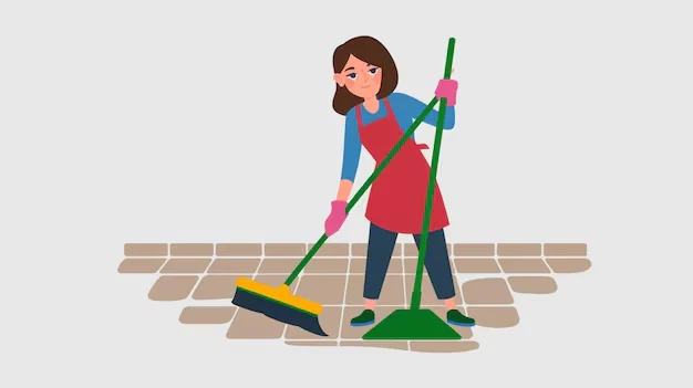 woman cleaning grout without scrubbing