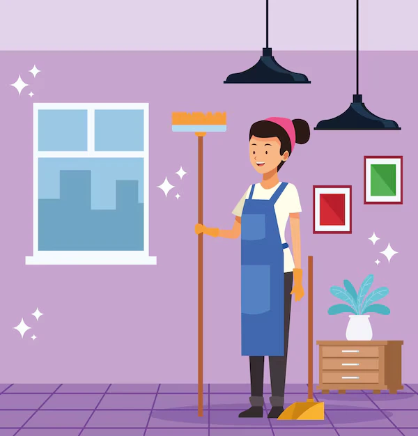 professional house cleaner standing in kitchen during Vancouver house cleaning services