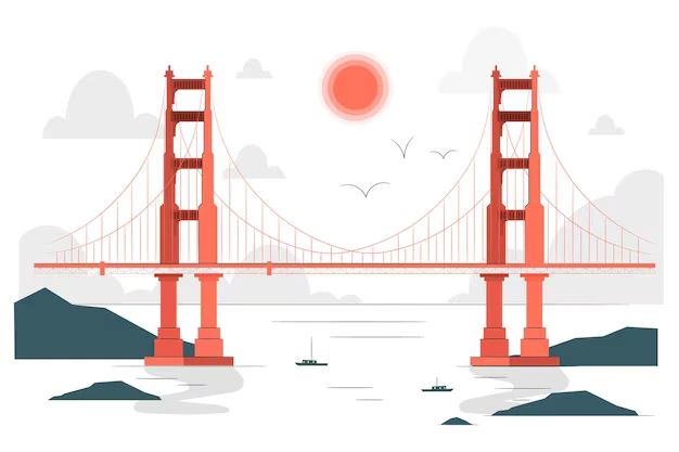 Illustration of Lions Gate Bridge, North Vancouver