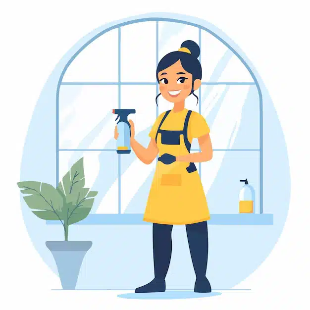 professional cleaner cleaning the house during professional house cleaning services