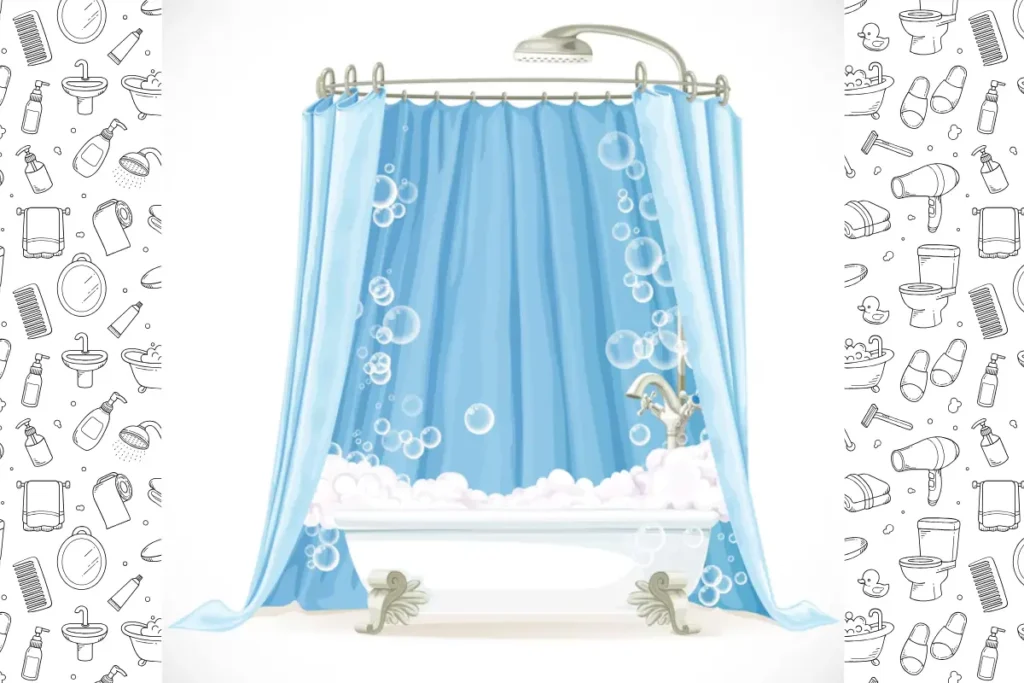 Soap scum on plastic shower curtains