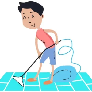 man cleaning grout without scrubbing