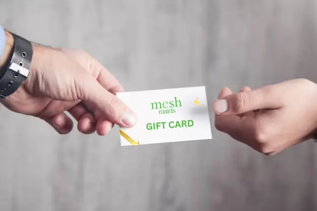 Gifting Mesh Maids gift card for house cleaning services in Toronto and surrounding communities across the GTA