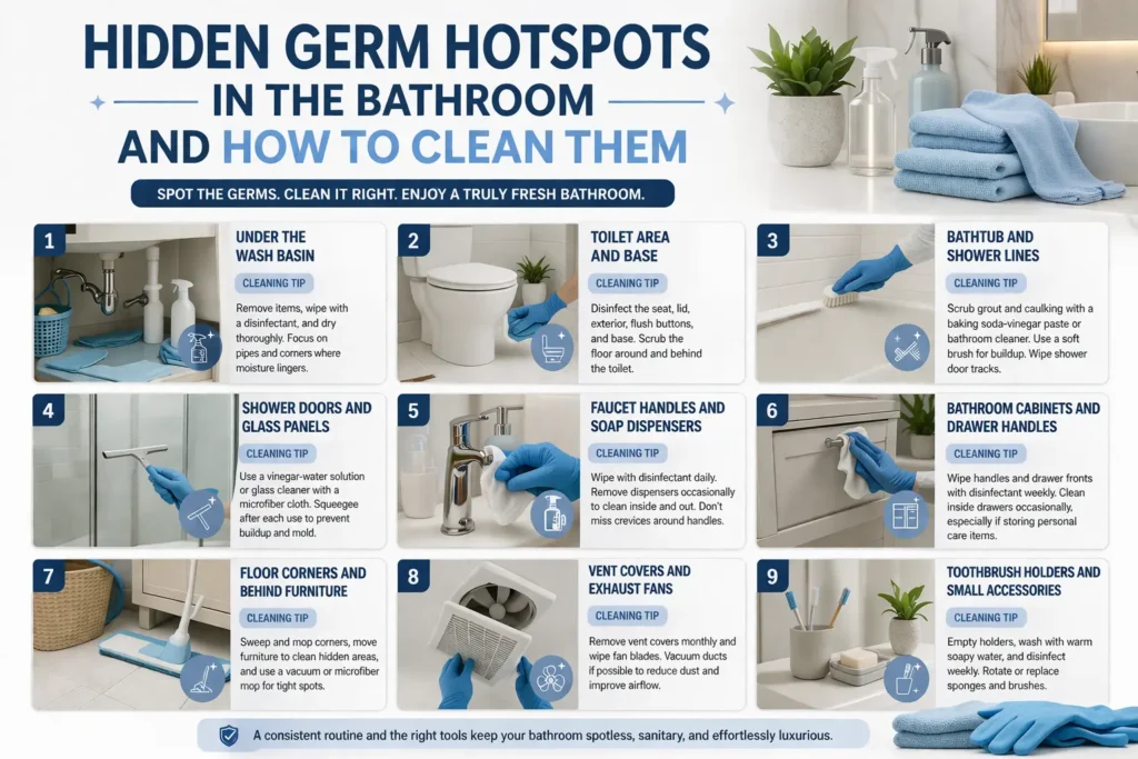 Hidden Germ Hotspots in the Bathroom and How to Clean Them