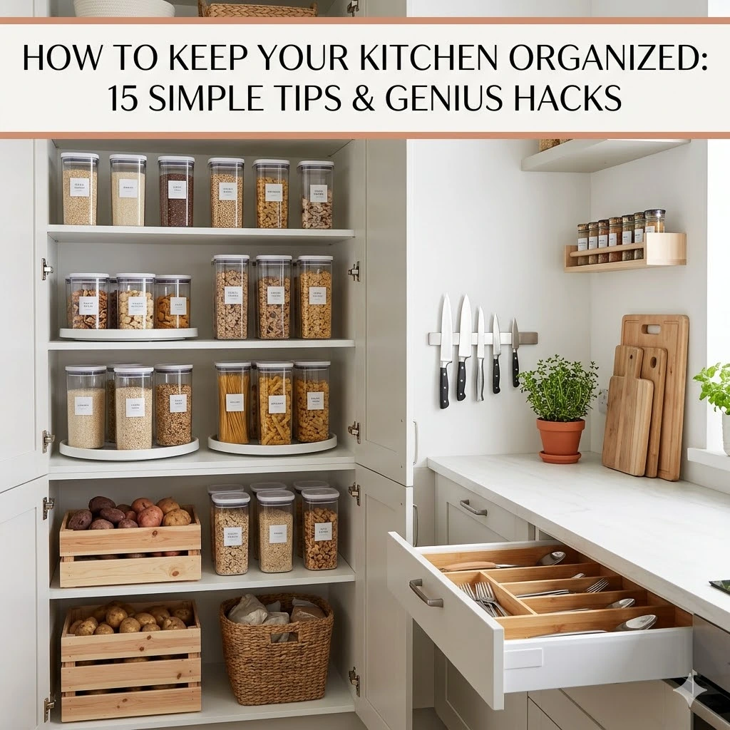 How to Keep Your Kitchen Organized: 15 Simple Tips & Genius Hacks