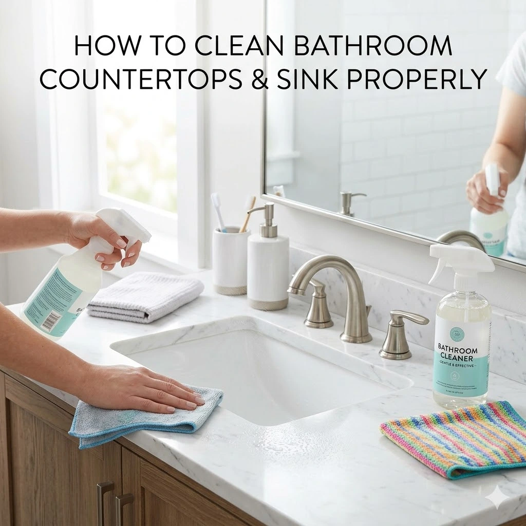 How to Clean Bathroom Countertops and Sink Properly